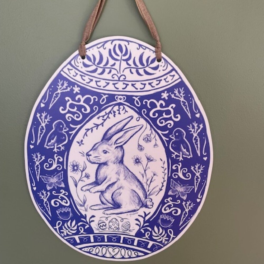 Chinoiserie Ginger Jar Easter Egg Door Hanger by Home Malone, New Orleans